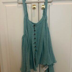 Women's Blue Button-Up Top Free People